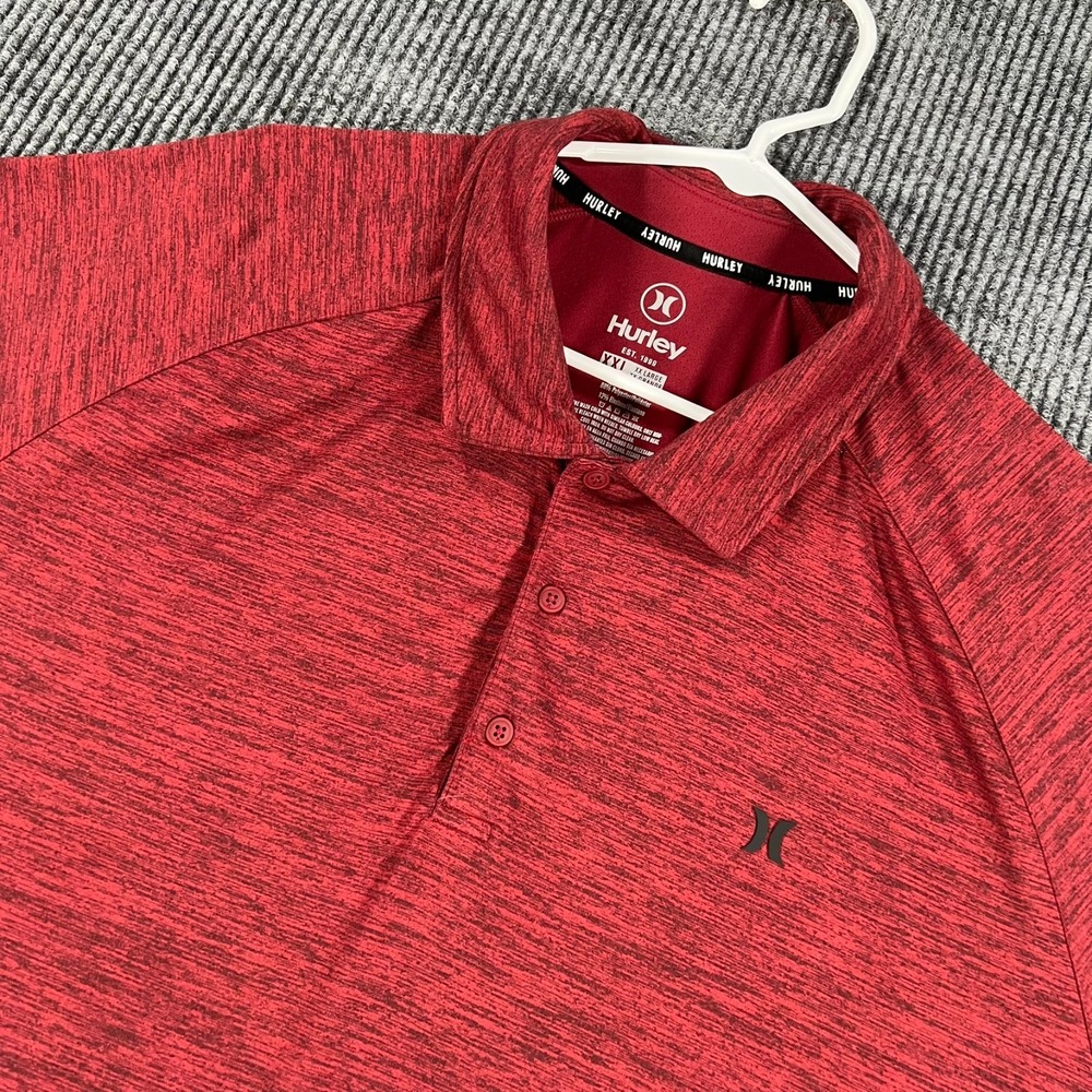 Hurley Polo Shirt Mens 2XL XXL Red Short Sleeve Performance Casual Outdoor